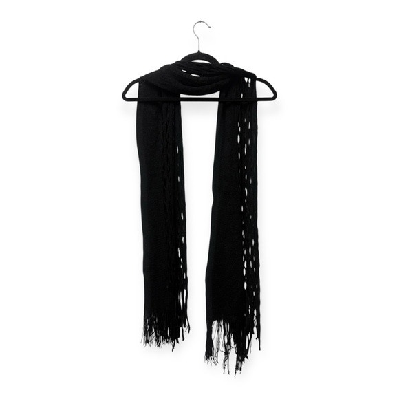 Black Fringe Scarf - Picture 2 of 3